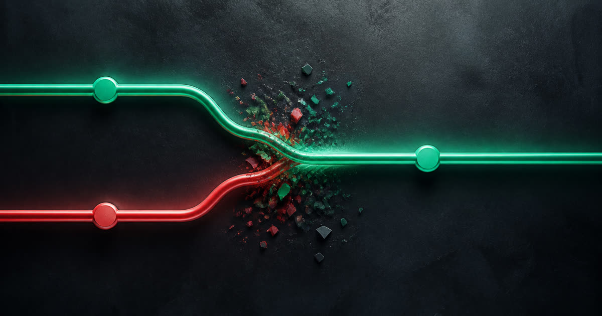 Two git branches colliding and resolving into one clean line